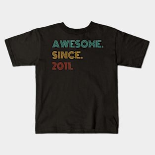 Years Old Awesome Since 2011 13th Birthday Kids T-Shirt